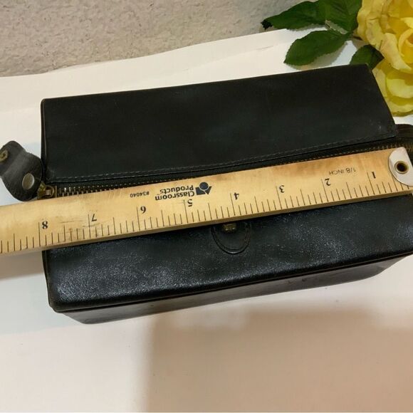 Vintage Etienne Aigner Makeup Case Toiletree Bag black Leather - Picture 5 of 15
